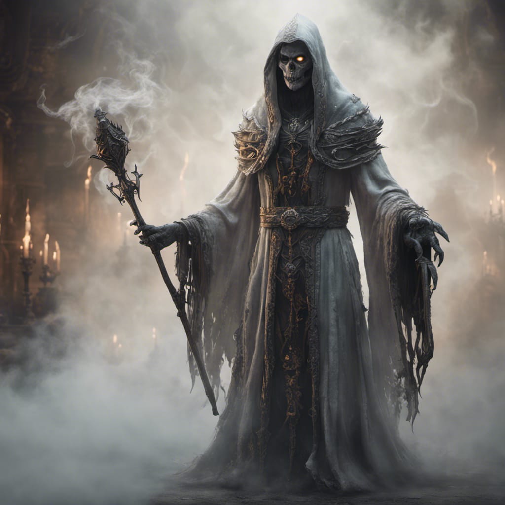 صورة مولدة بالذكاء الاصطناعي: Undead Sorcerer (نموذج Stable Diffusion - 3d Renders)