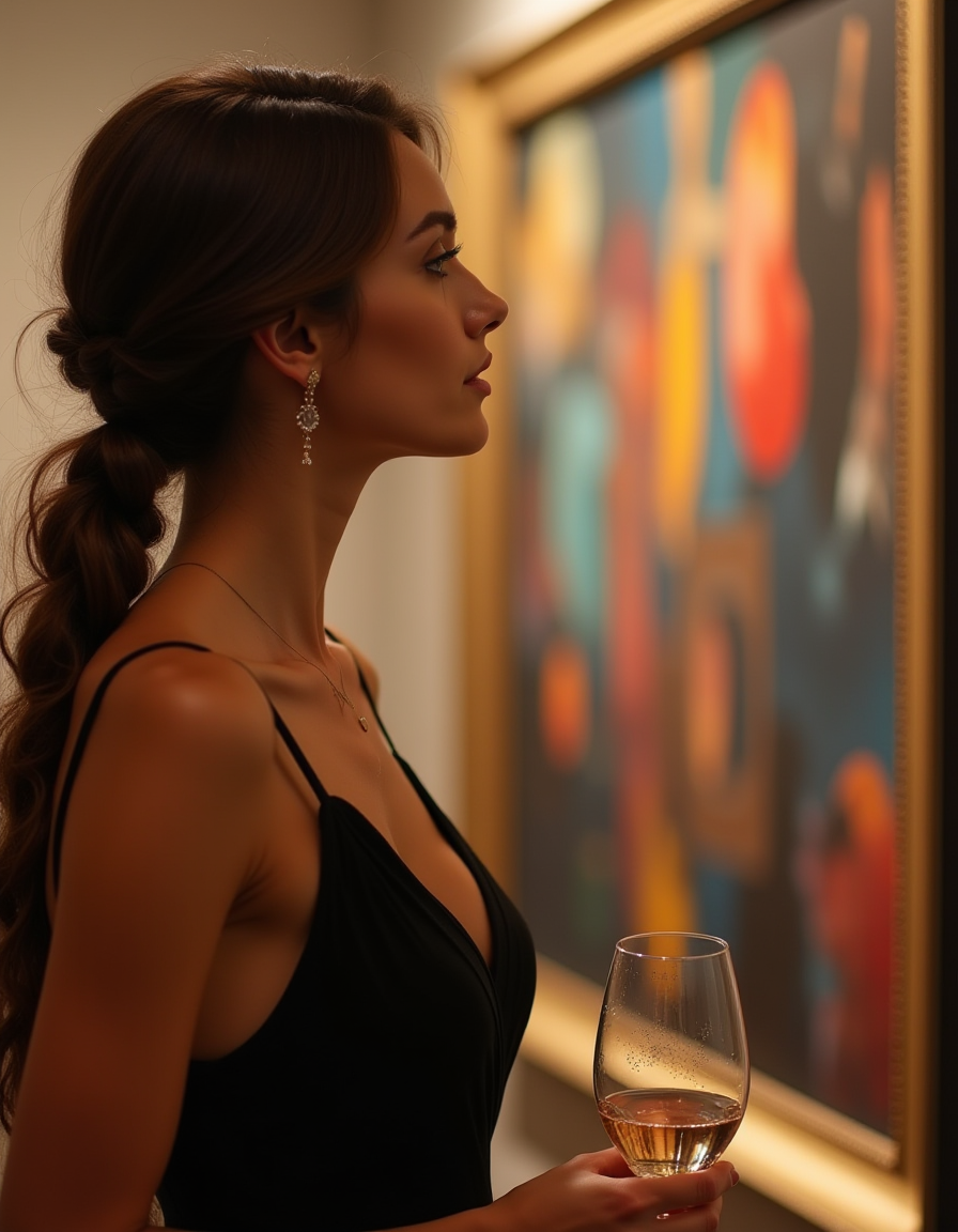 AI generated: FLUX prompt: a woman, from the side, staring with fascination a... (FLUX - Photography)