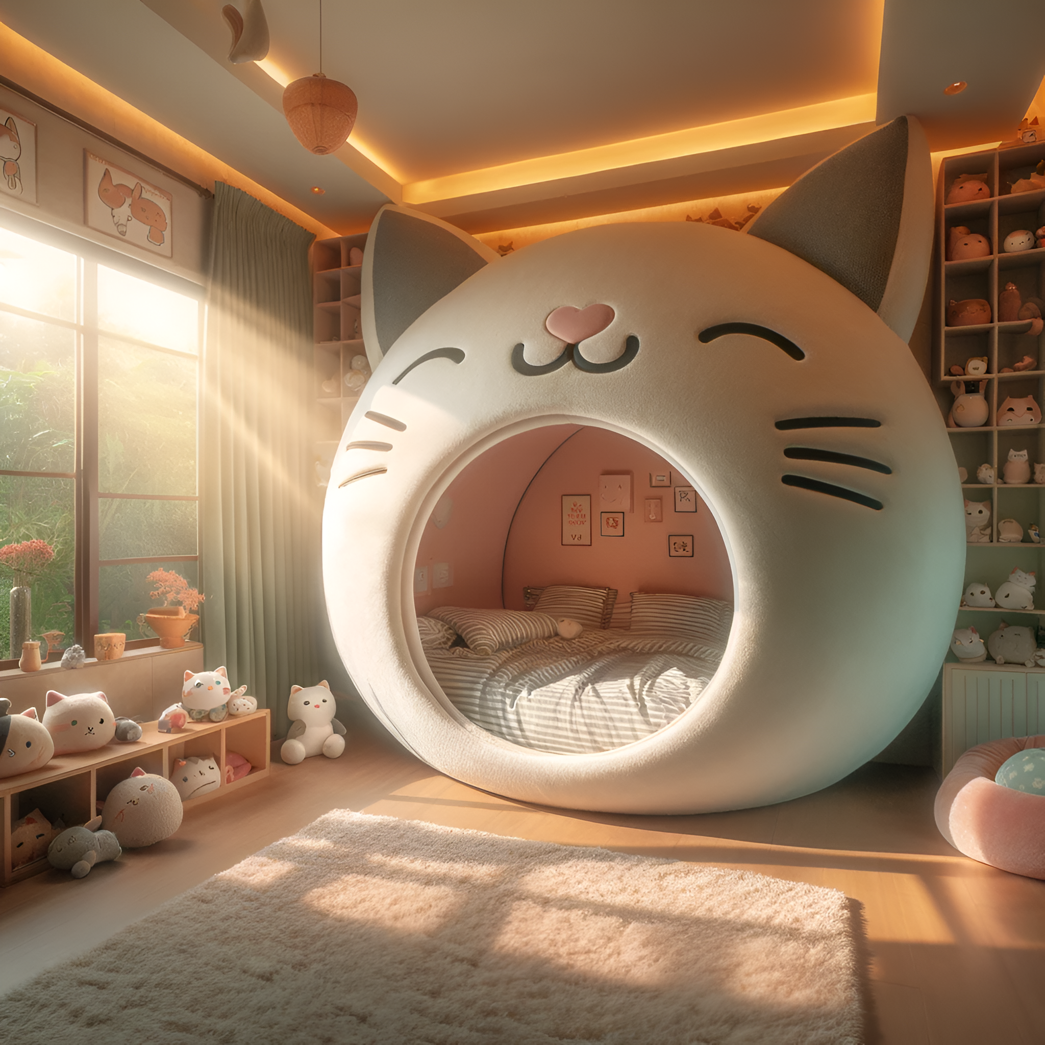 صورة مولدة بالذكاء الاصطناعي: Cozy Whisker Wonderland (نموذج DALL·E - تصميم داخلي)