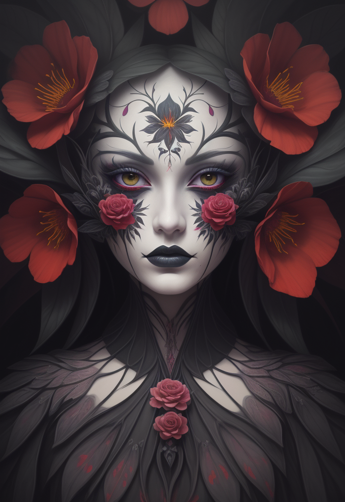 AI generated: DreamShaper prompt: floral, background, sinister, symmetrical, painted... (DreamShaper - Concept Art)