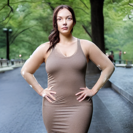 Stable Diffusion prompt: A curvy athletic female model in...