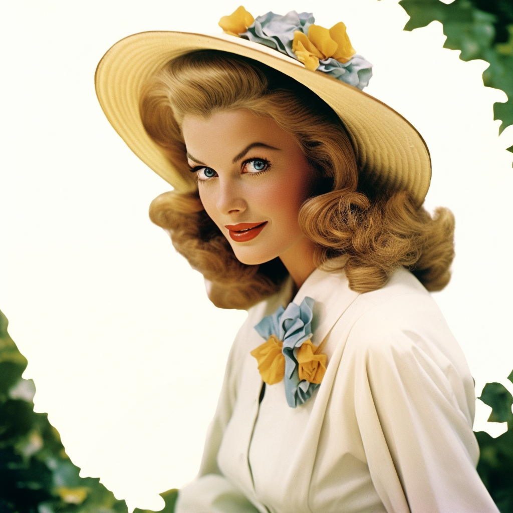 AI generated: Midjourney prompt: High fashion, vogue, flower pattern, 1948 --no ugl... (Midjourney - Fashion)
