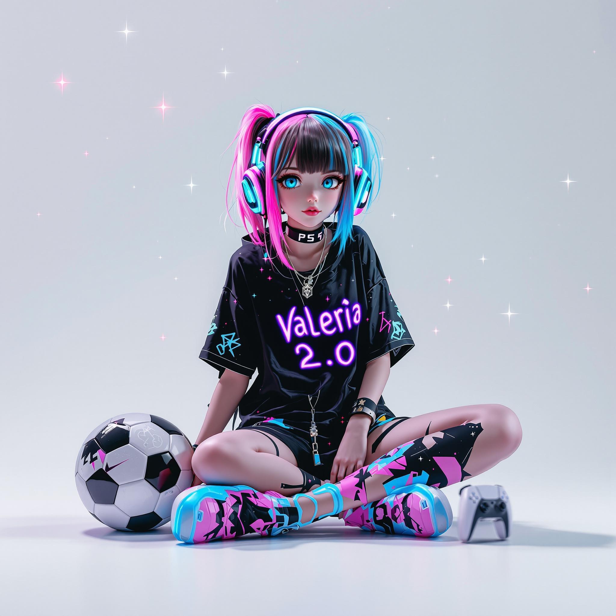 AI generated: FLUX prompt: Un personaje digital con estética cyberpunk y kawa... (FLUX - Anime)