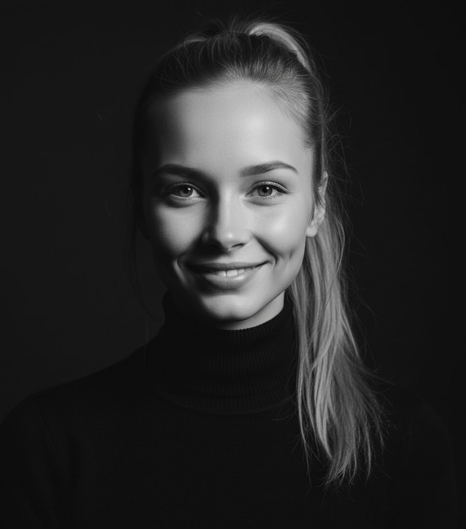 صورة مولدة بالذكاء الاصطناعي: Nano Banana prompt: Headshot portrait of a young blonde woman with a p... (نموذج Nano Banana - صور شخصية)