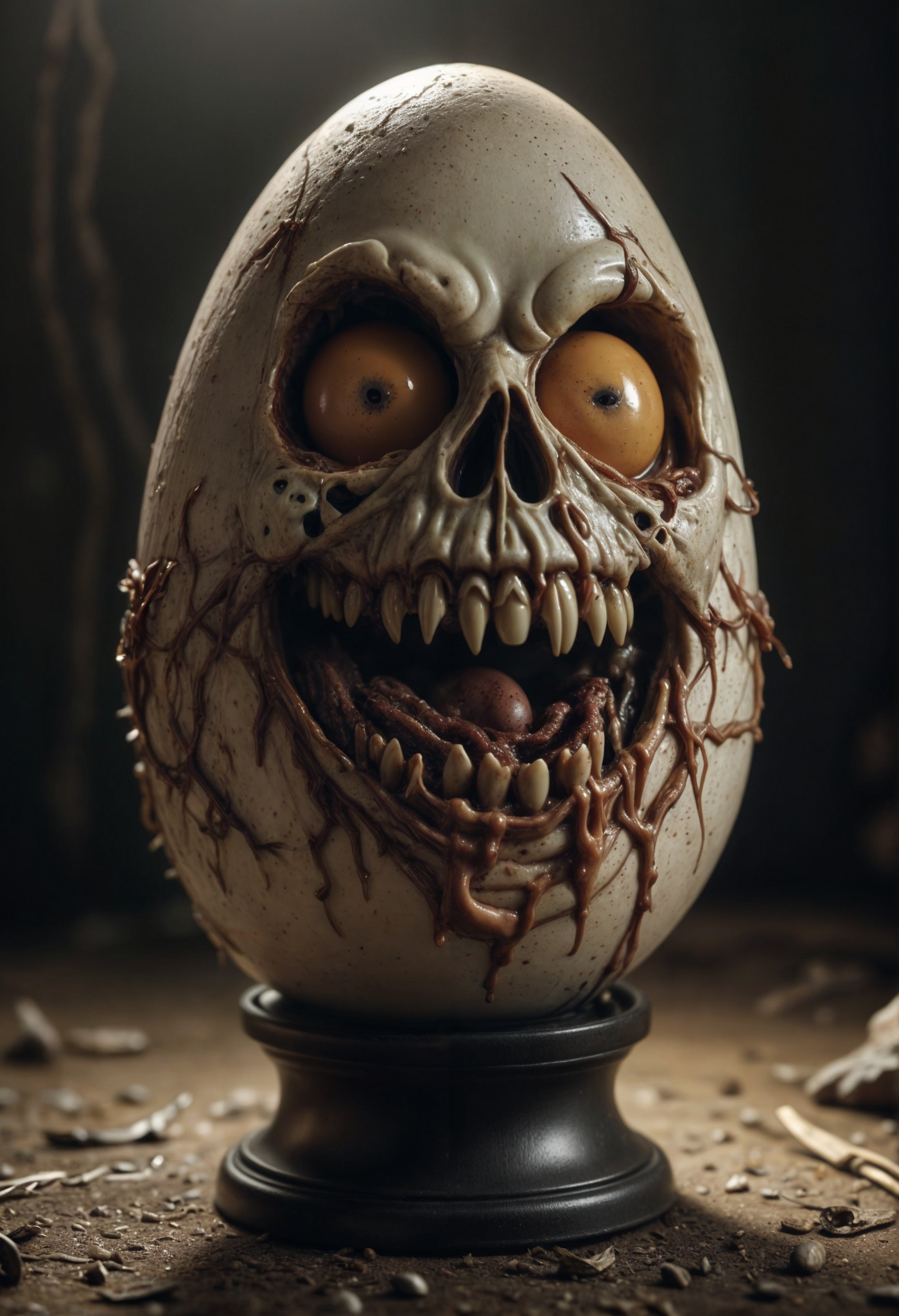AI generated: Stable Diffusion prompt: Creepy horror egg (Stable Diffusion - Portraits)