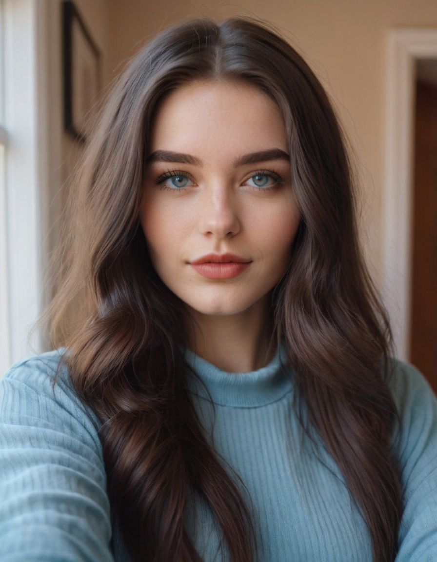 AI generated: Stable Diffusion prompt: selfie of a beautiful 20yo model influencer, at ho... (Stable Diffusion - Photography)