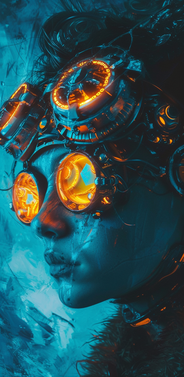 Midjourney prompt: an image of an eerie woman with glowing neon skin,... - Midjourney