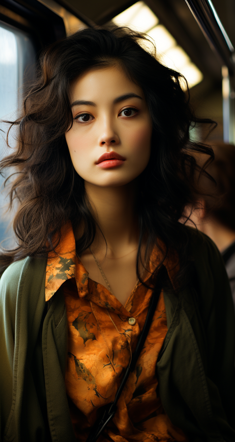 Midjourney prompt: stunning photograph of a beautiful Japanese woman,... - Midjourney