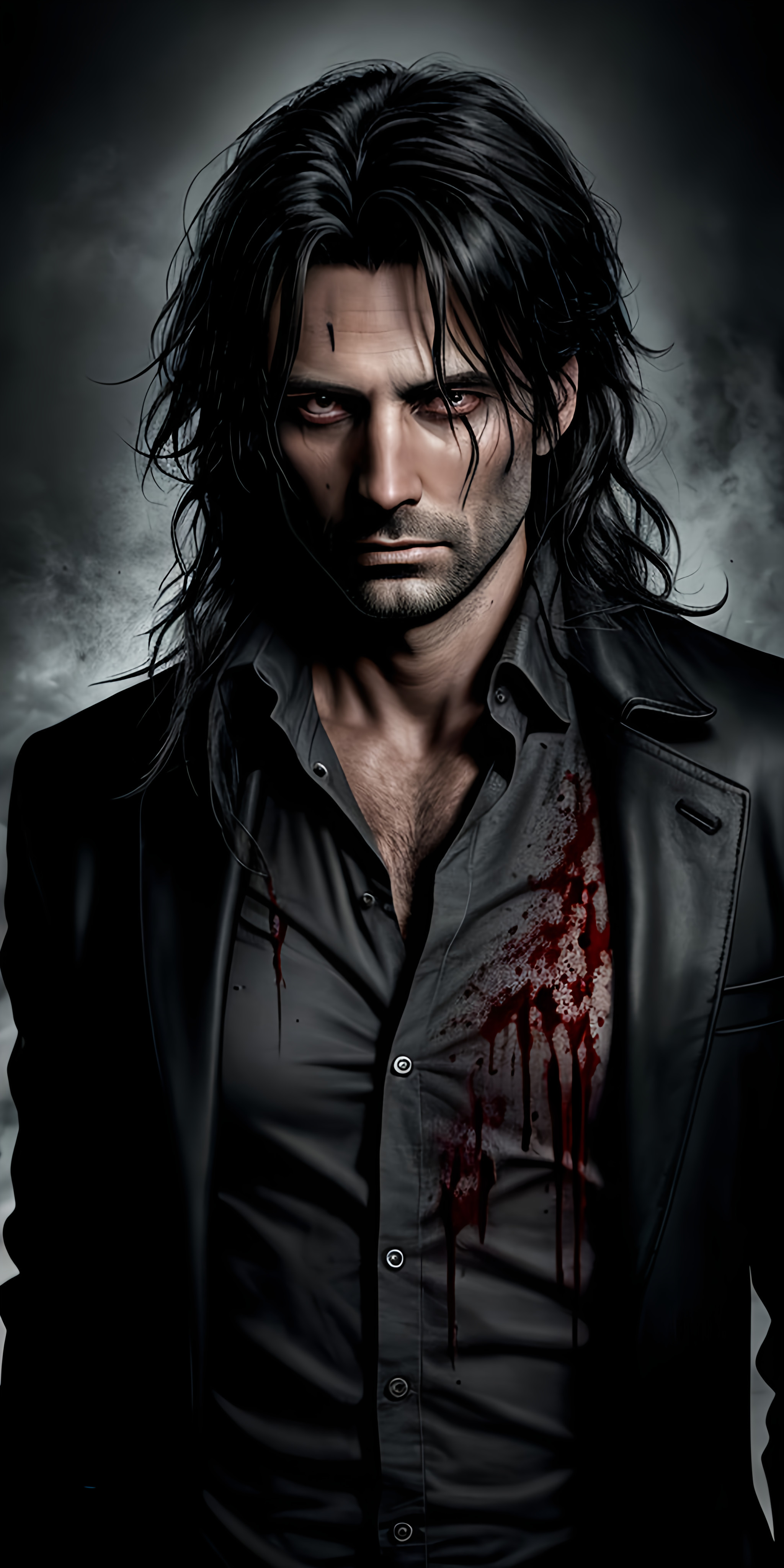 صورة مولدة بالذكاء الاصطناعي: "Alan Wake's Evil Double, Mr. Scratch" (نموذج Stable Diffusion - صور شخصية)