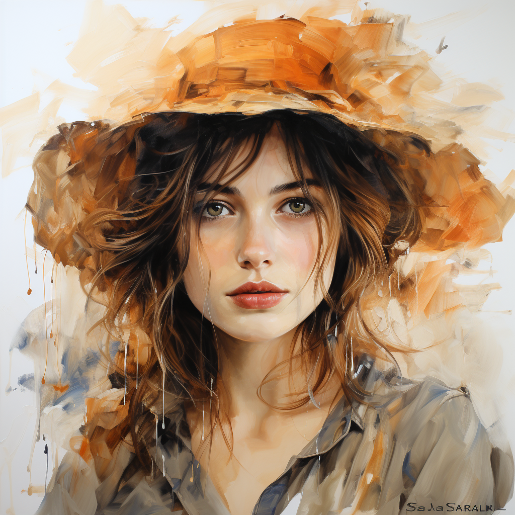AI generated: Midjourney prompt: a stunning watercolor painting on canvas of a beau... (Midjourney - Portraits)