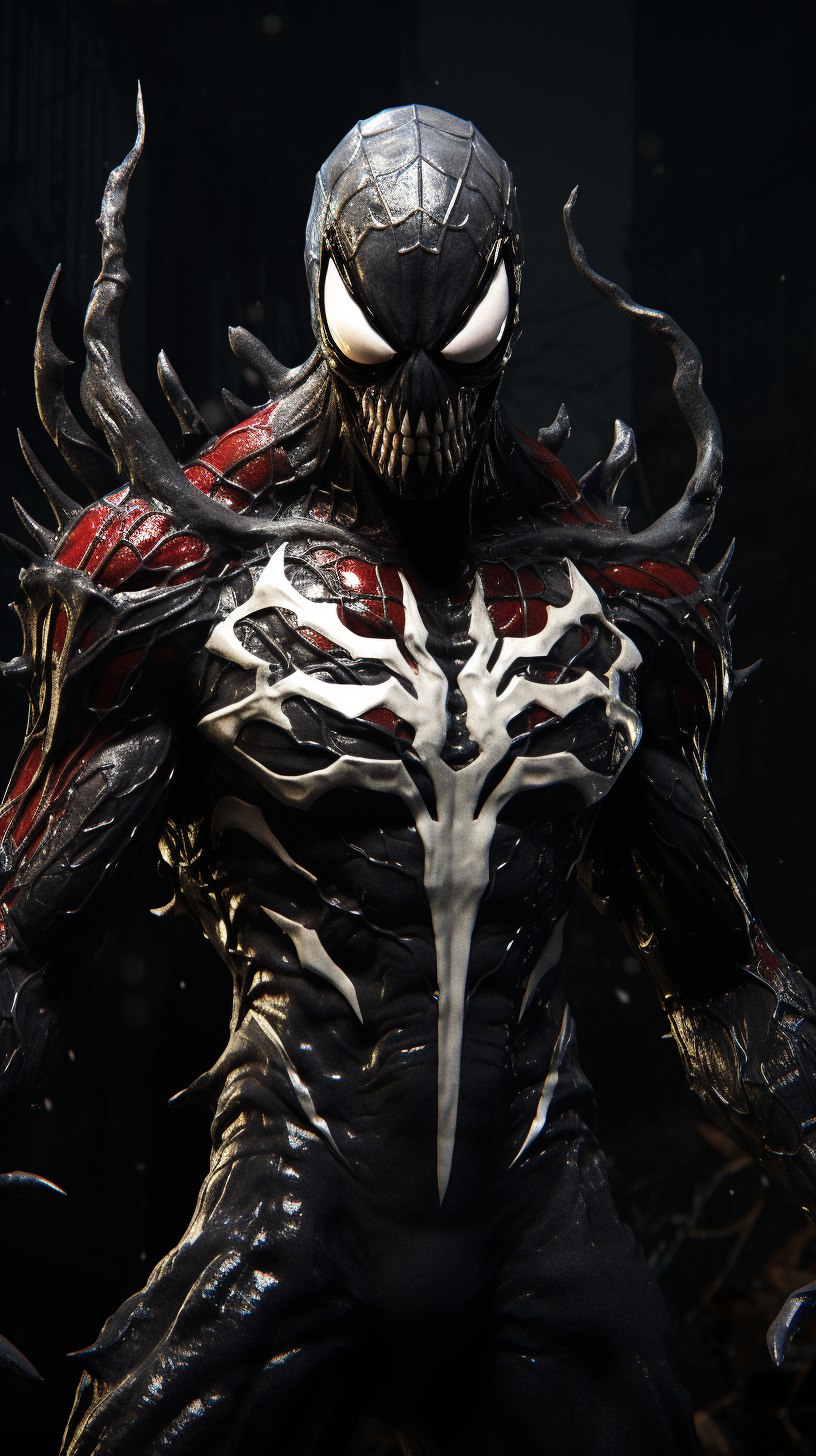 AI generated: Midjourney prompt: spider-man venomized, ultra realistic, ultra detai... (Midjourney - Portraits)