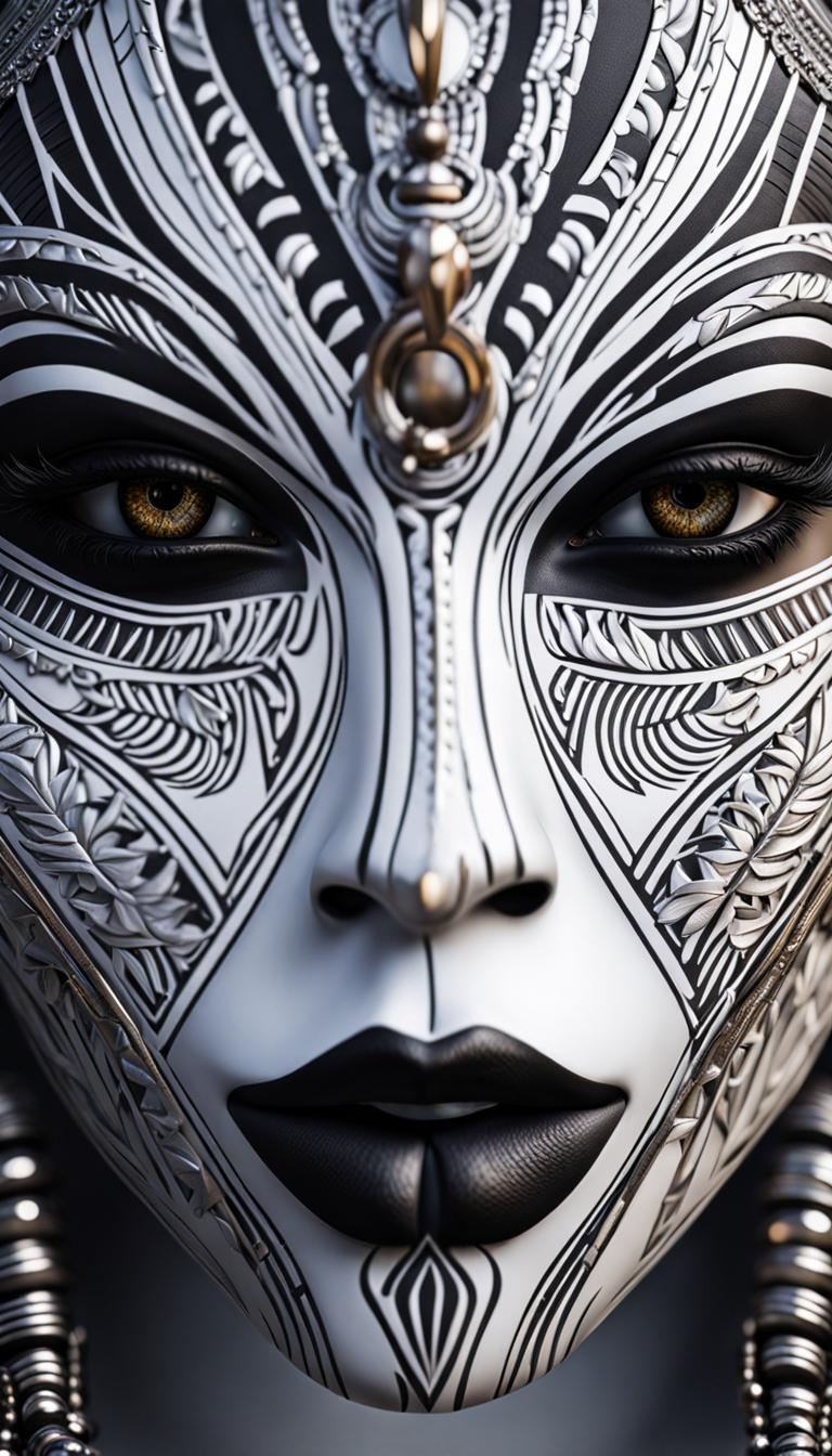 صورة مولدة بالذكاء الاصطناعي: Tribal Close Up Photography (نموذج Stable Diffusion - تصوير فوتوغرافي)
