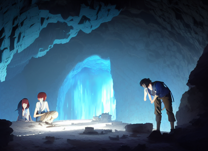Stable Diffusion prompt: a film still of archaeologists f...