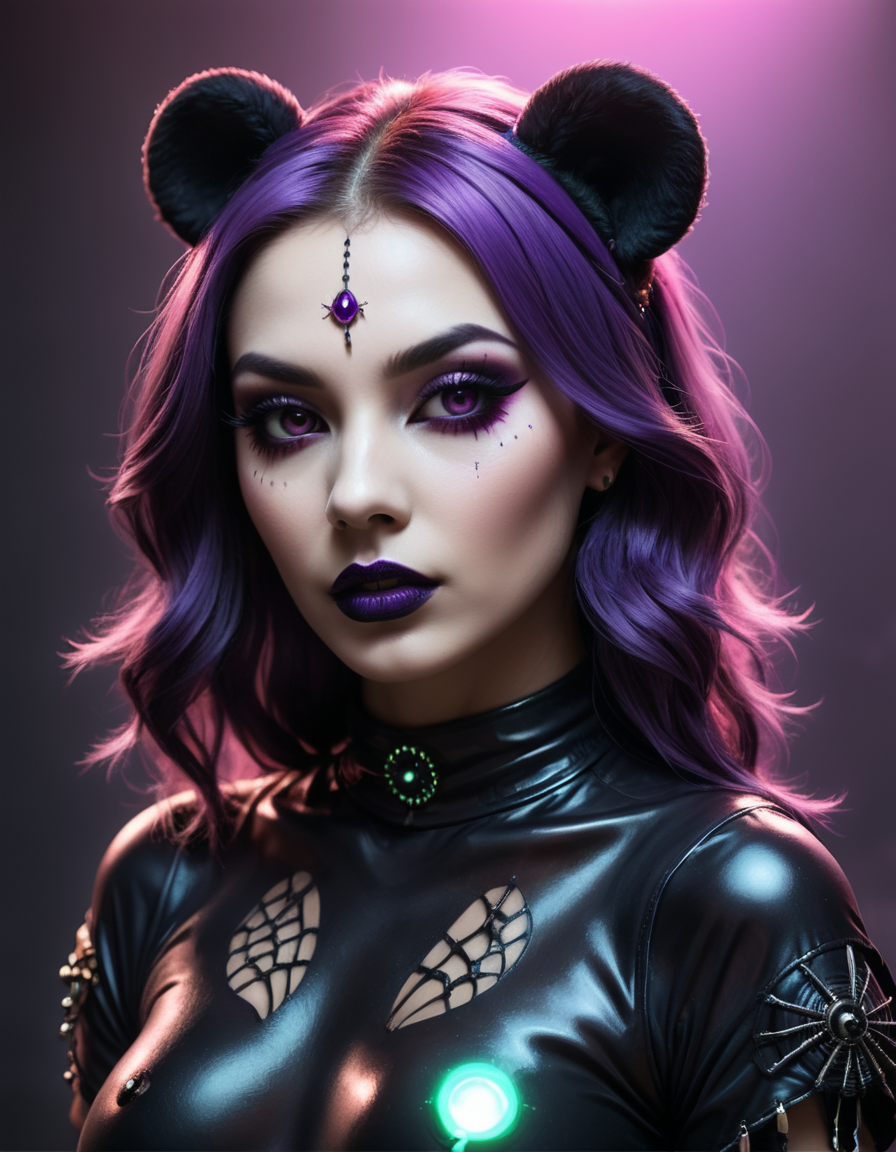 AI generated: Stable Diffusion prompt: raver girl with a macabre twist. Imagine her as a ... (Stable Diffusion - Photography)