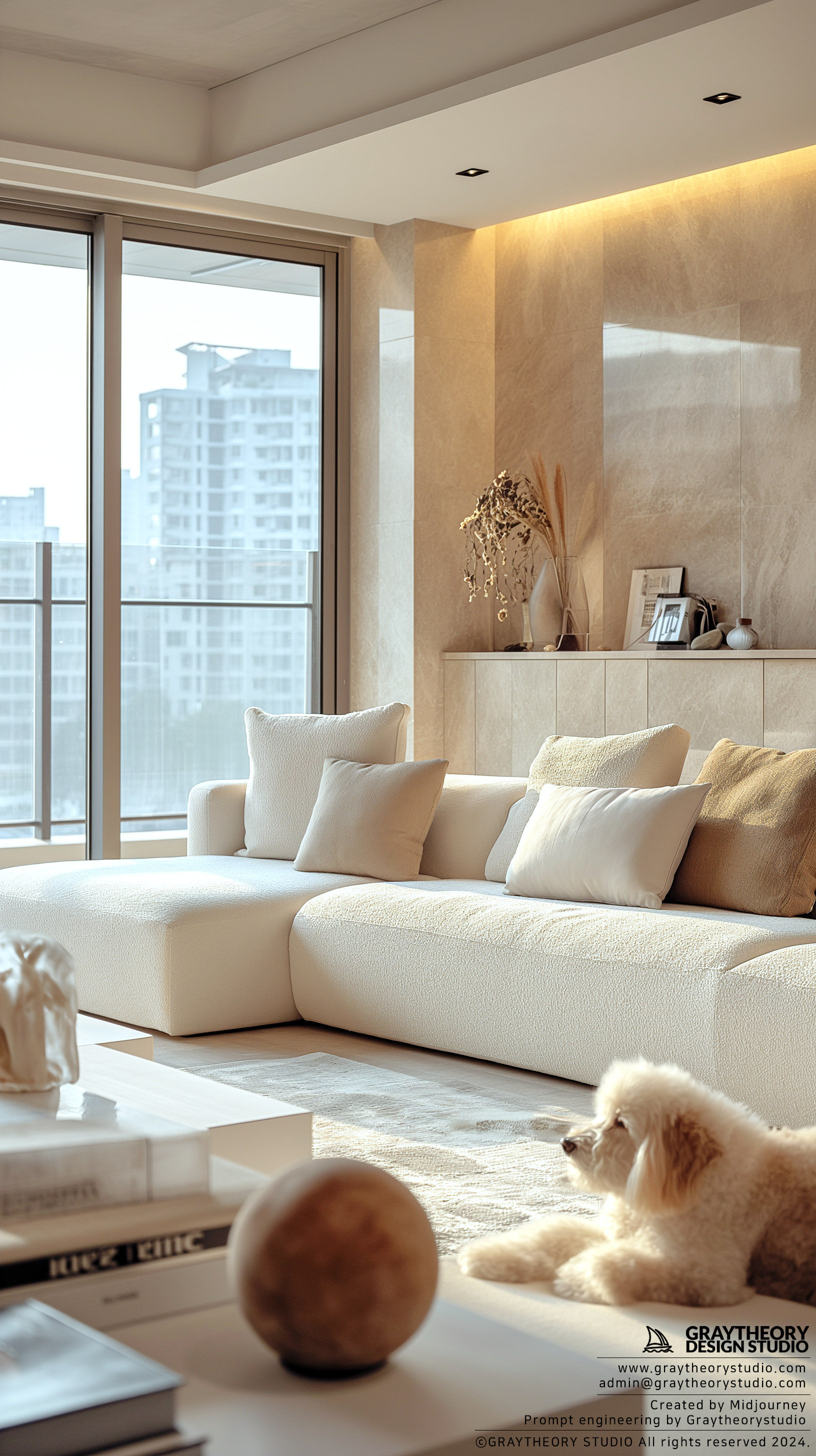 AI generated: Realism Living room interior (Midjourney - Interior Design)