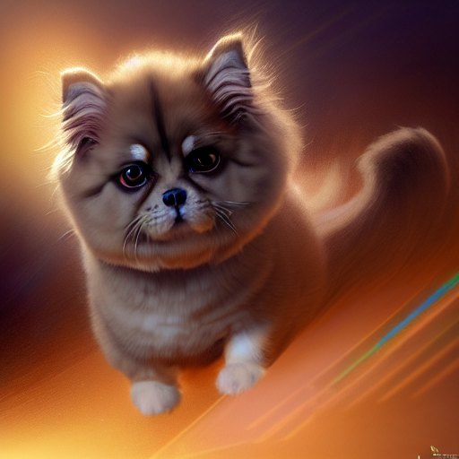 Stable Diffusion prompt: corgi persian cat unicorn, (((ar...