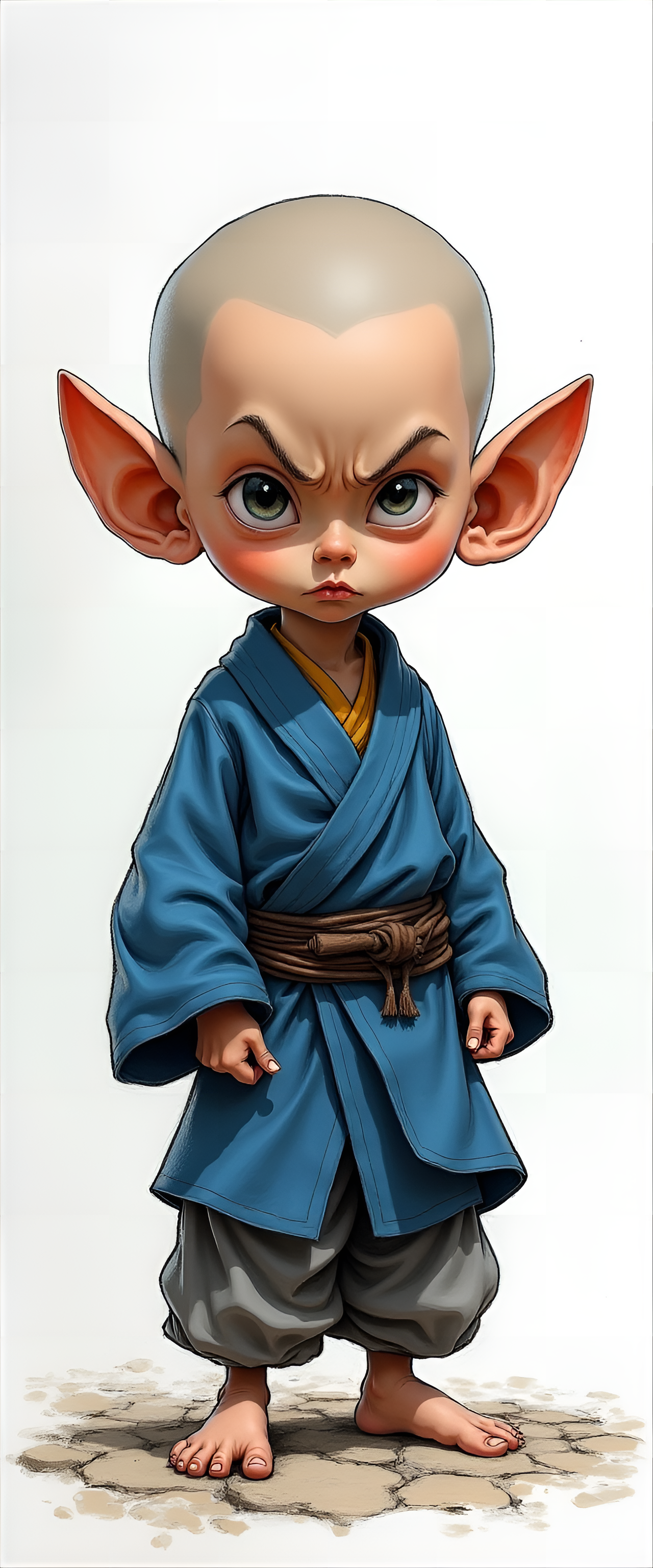 FLUX prompt: funny caricature, mischievous young monk caricatur... - FLUX