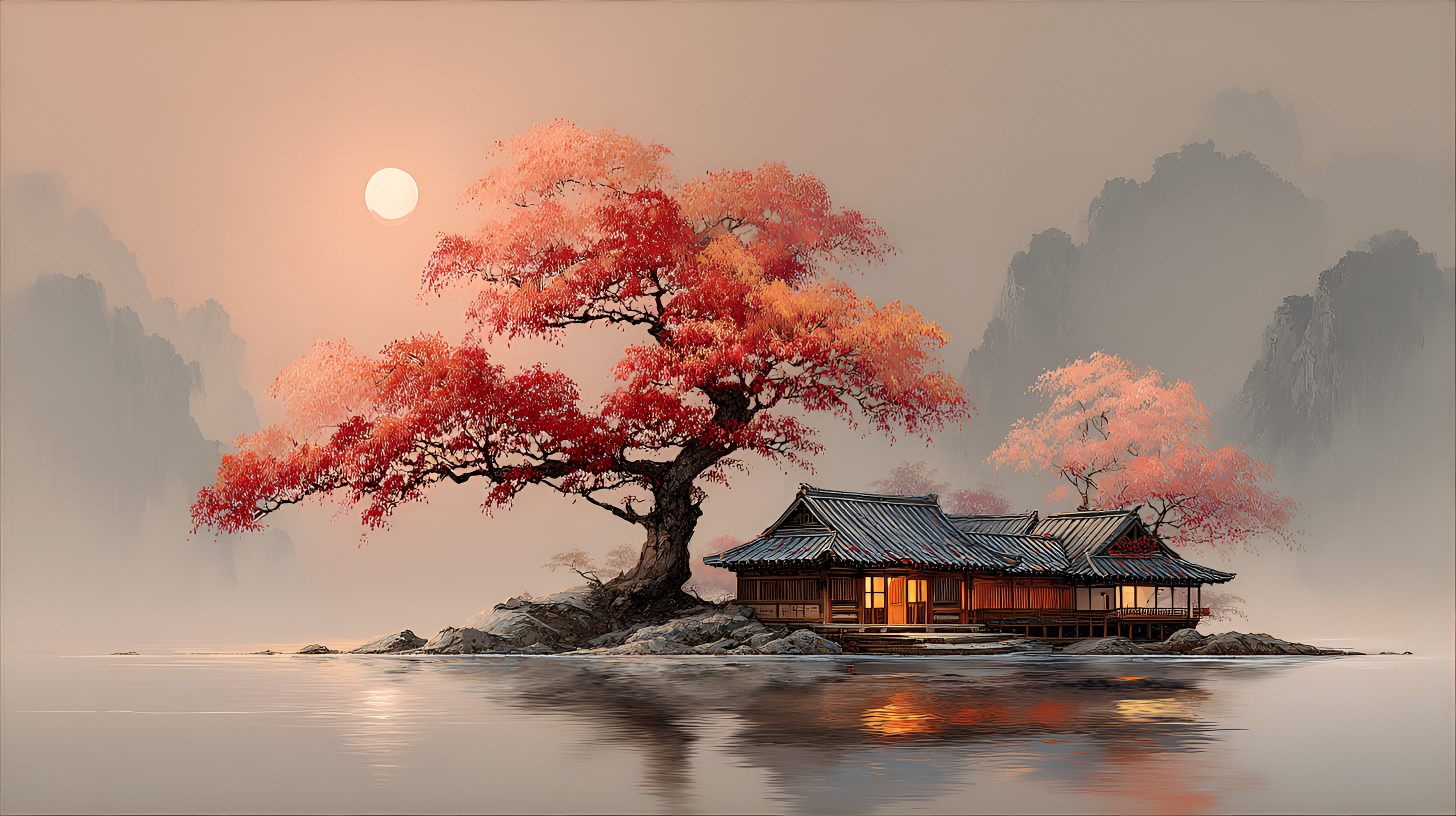 AI generated: Midjourney prompt: the heart of the image is a small island, just lar... (Midjourney - Architecture)