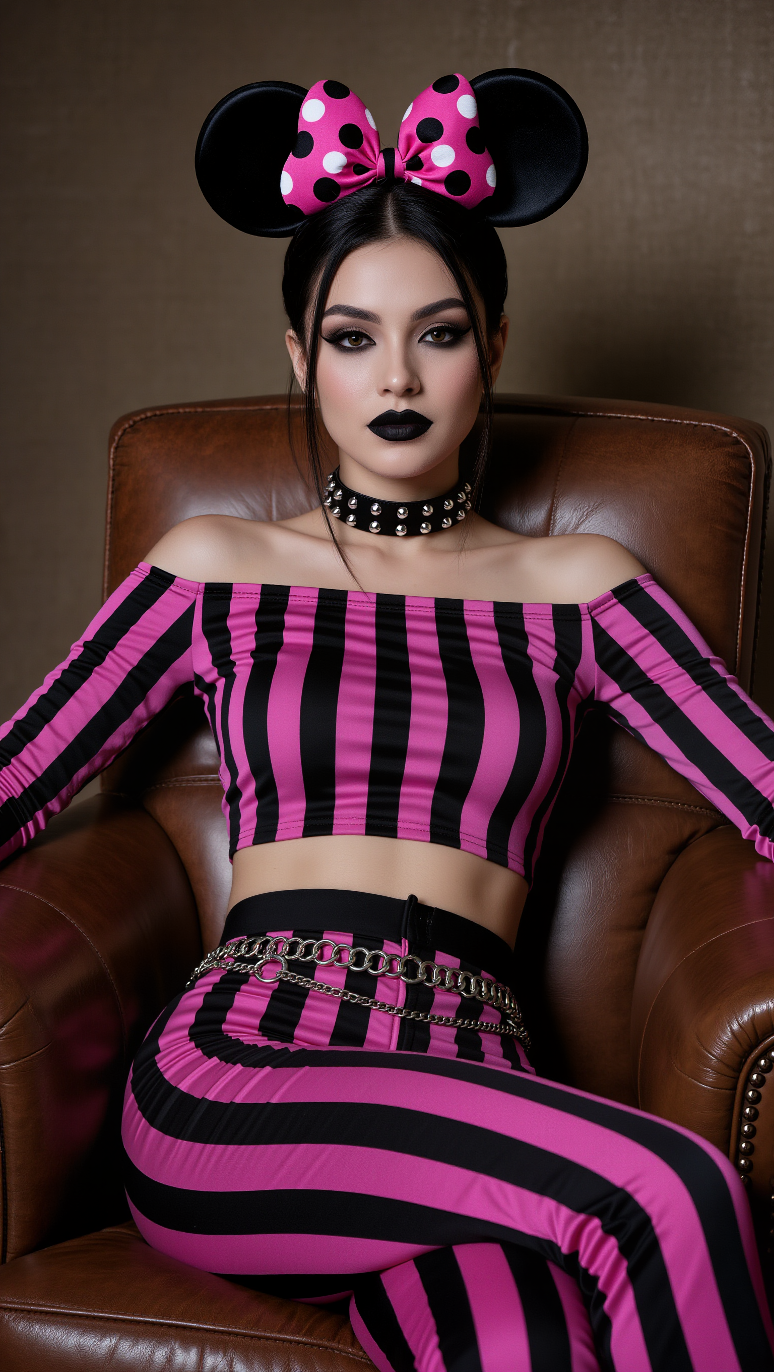 AI generated: A young Caucasian woman with striking makeup and b... (PromptHero - Fashion)