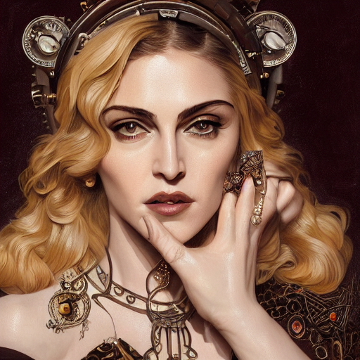 Stable Diffusion prompt: portrait of madonna, intricate,