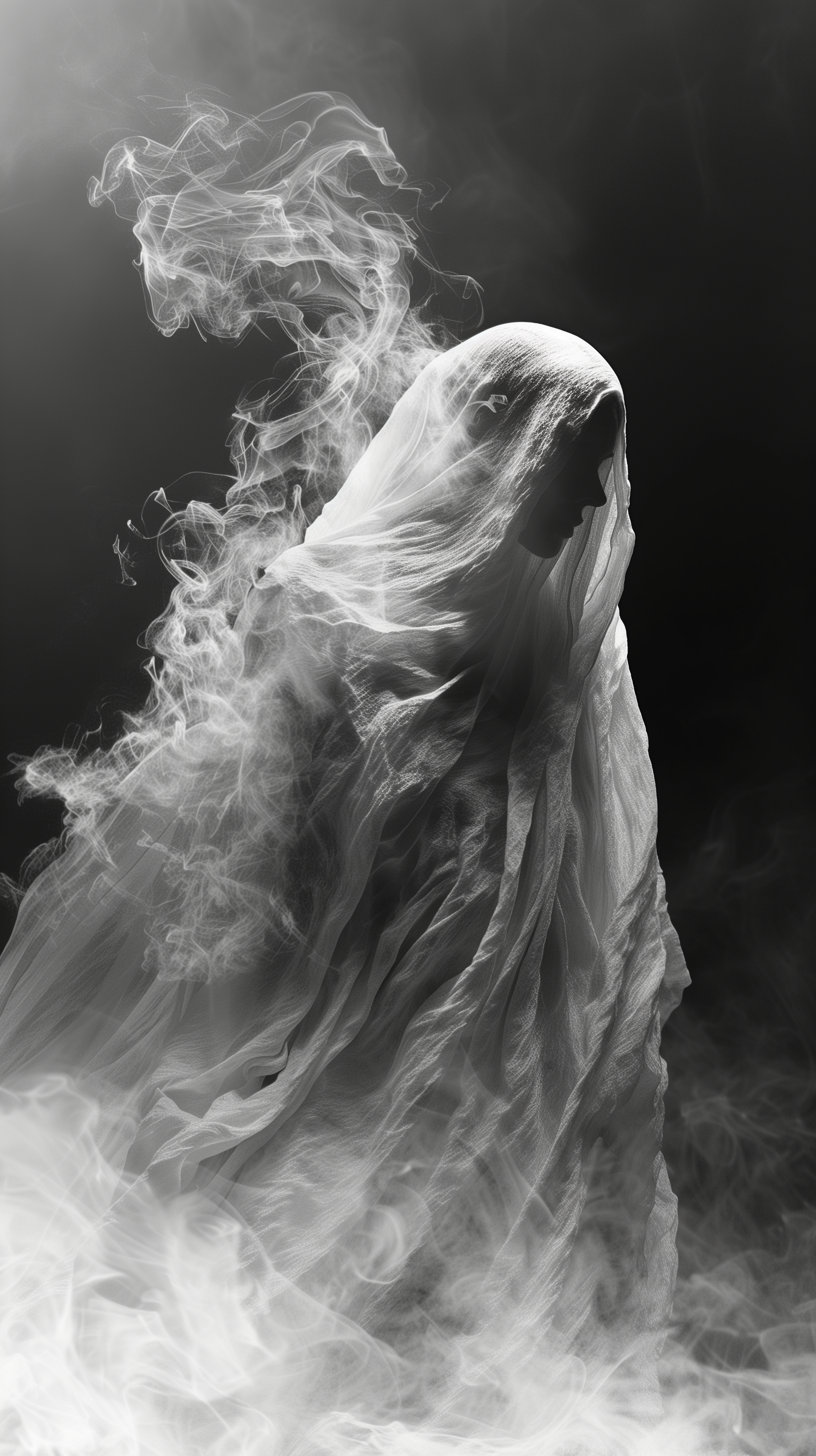 AI generated: Midjourney prompt: image of a person enveloped in a shroud-like mater... (Midjourney - Concept Art)