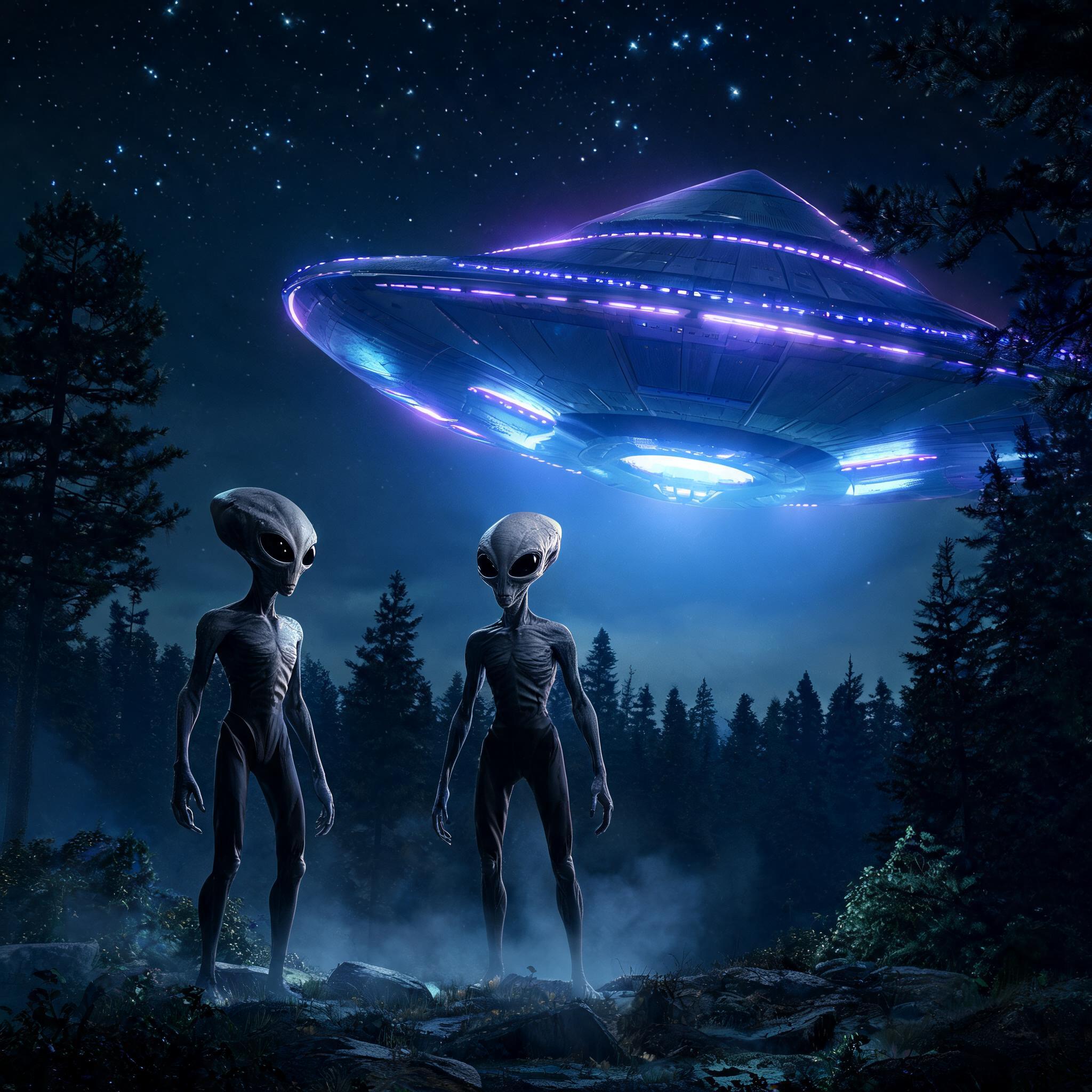 AI generated: Seedream 5 prompt: A top-secret picture of beings that visited us fro... (Seedream 5 - Concept Art)
