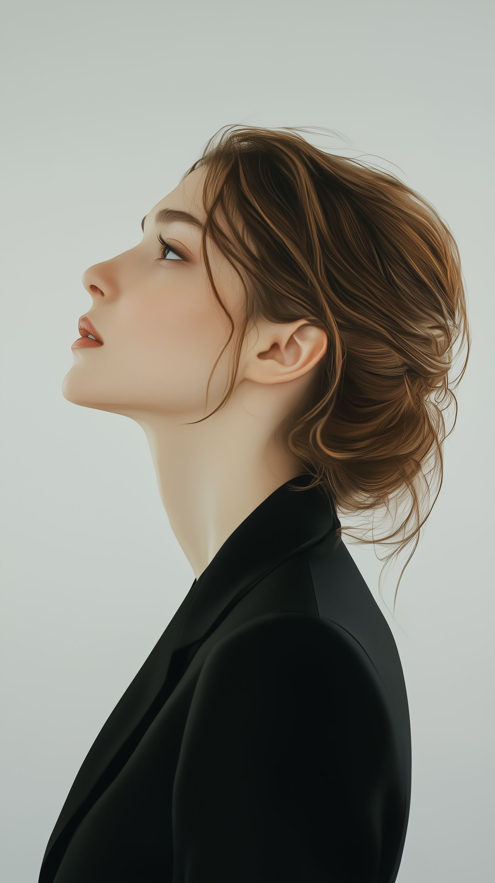 AI generated: Midjourney prompt: photorealism, surreal portrait of a woman, side vi... (Midjourney - Portraits)