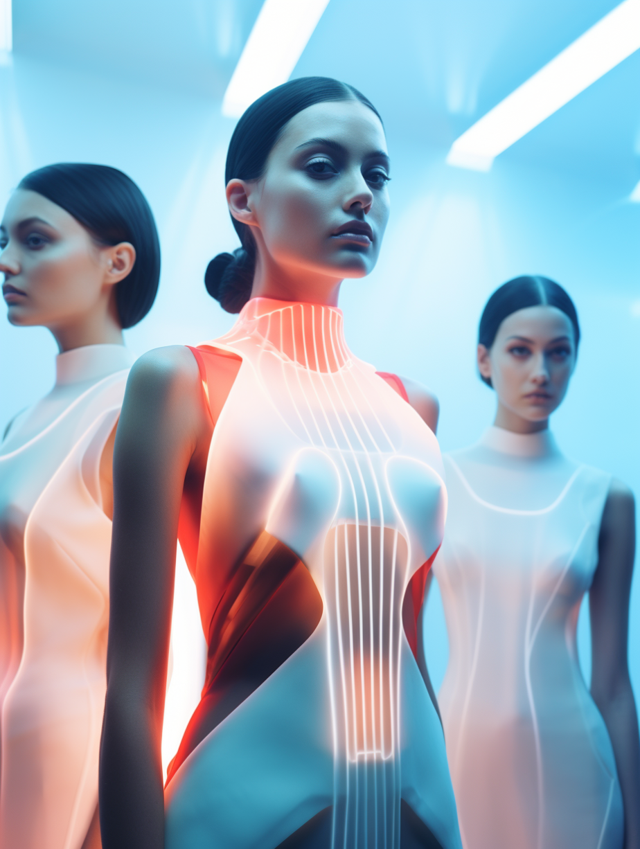 AI generated: Midjourney prompt: disposable photography of fashion models wearing 3... (Midjourney - Fashion)