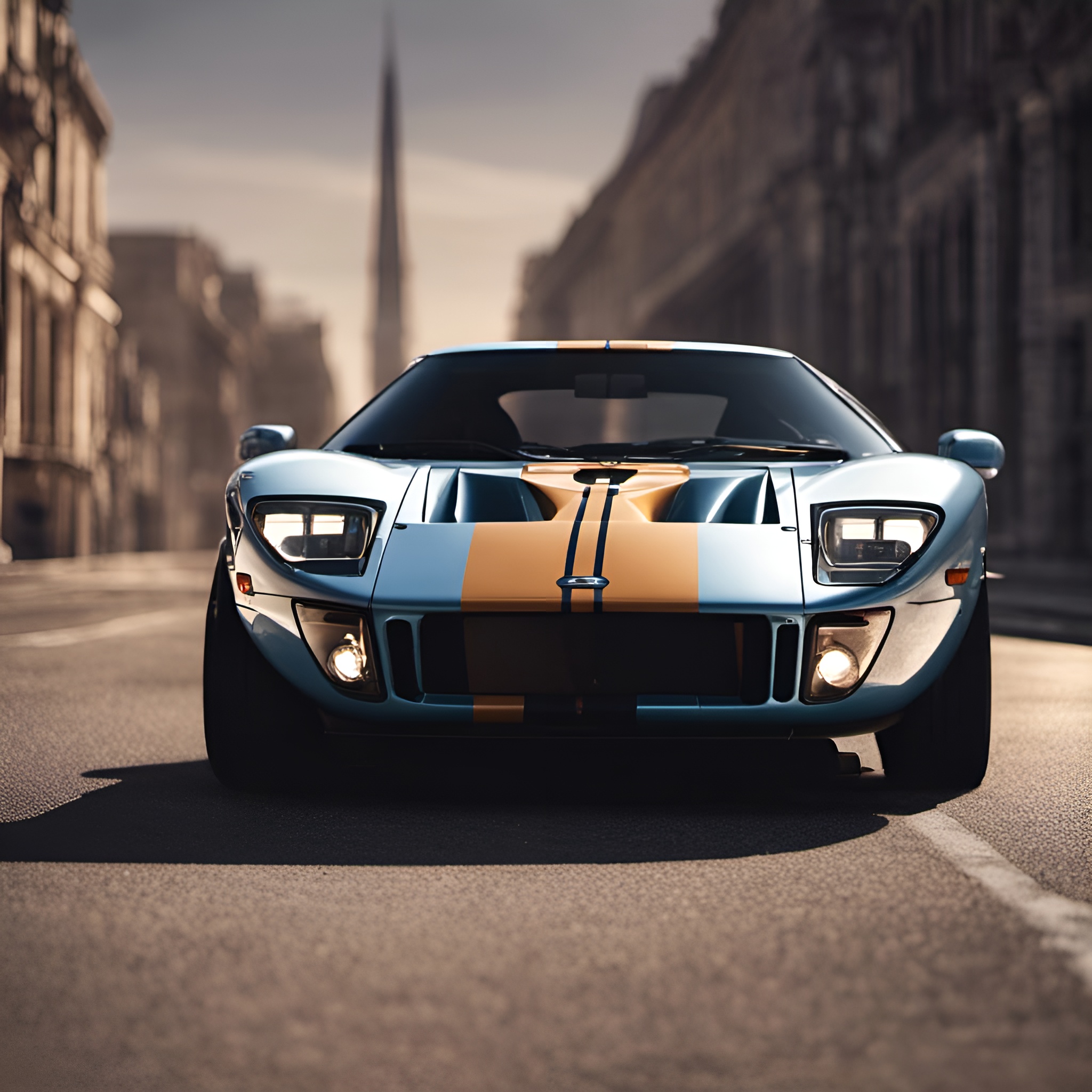 صورة مولدة بالذكاء الاصطناعي: Classic Ford GT (نموذج Stable Diffusion - تصوير فوتوغرافي)