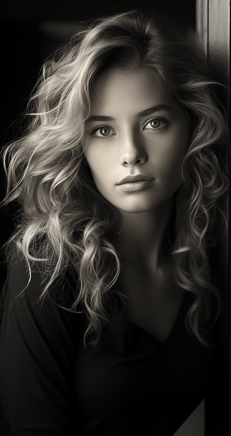 AI generated: Midjourney prompt: by Ingmar Bergman, beautiful woman, artistic pose,... (Midjourney - Photography)