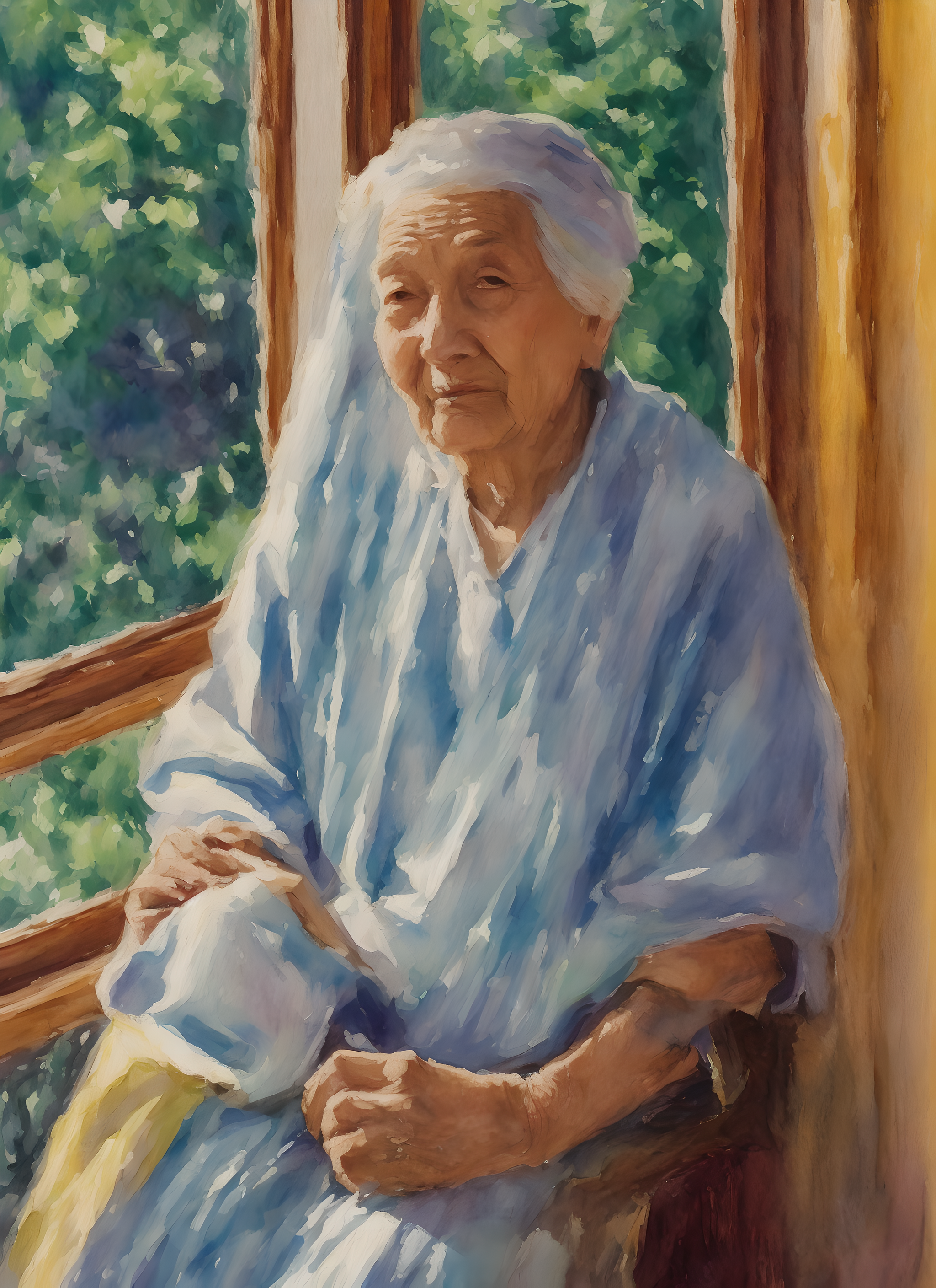 AI generated: A Moment Of An Elder (Analog Diffusion - Portraits)
