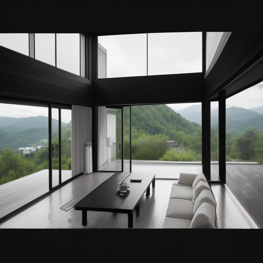 korean modern house stone wood courtyard natural light