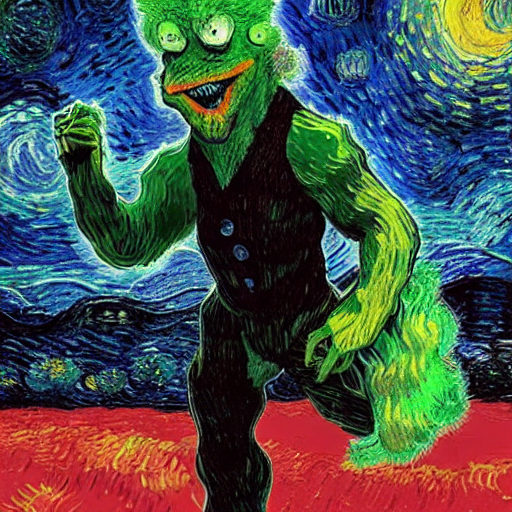 Stable Diffusion prompt: a giant clown as a green creatur...