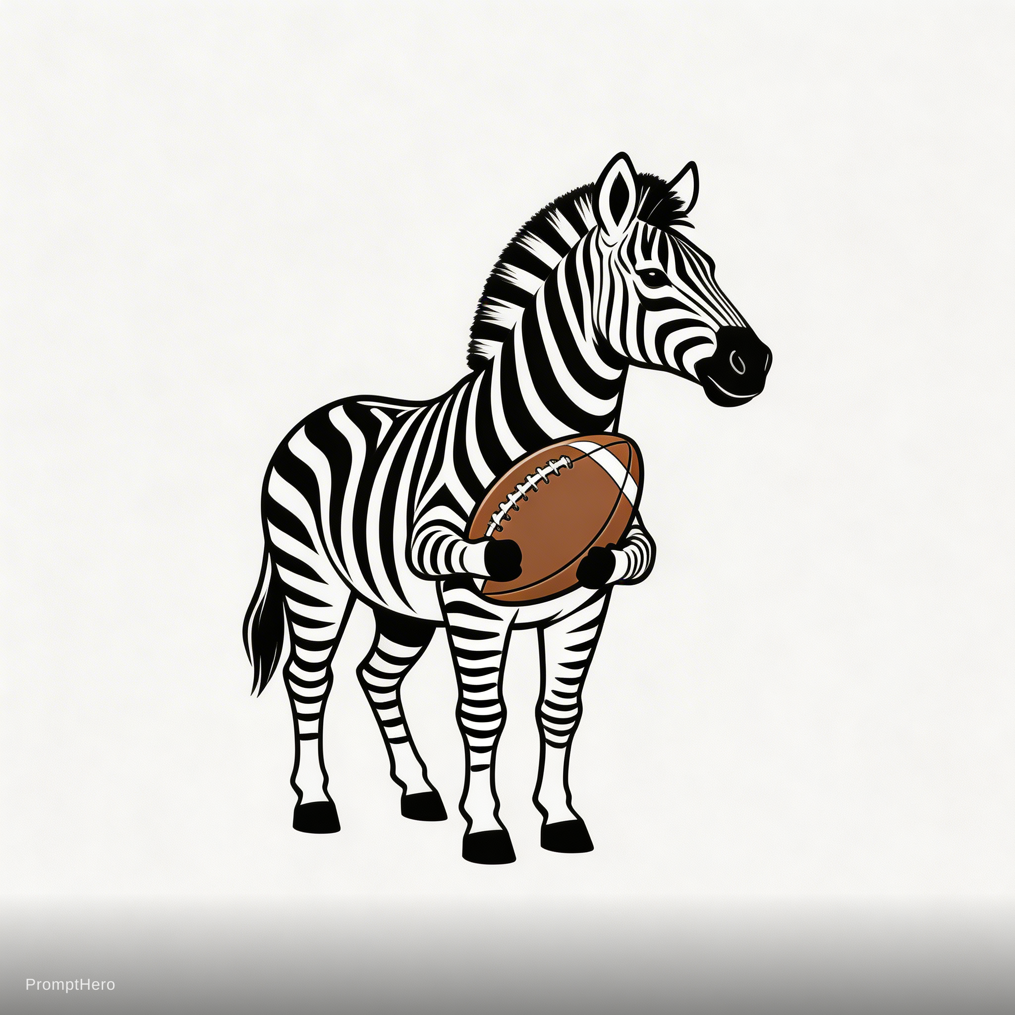 AI generated: Seedream 5 prompt: zebra wiht rugby ball in colour and for high scho... (Seedream 5 - Concept Art)
