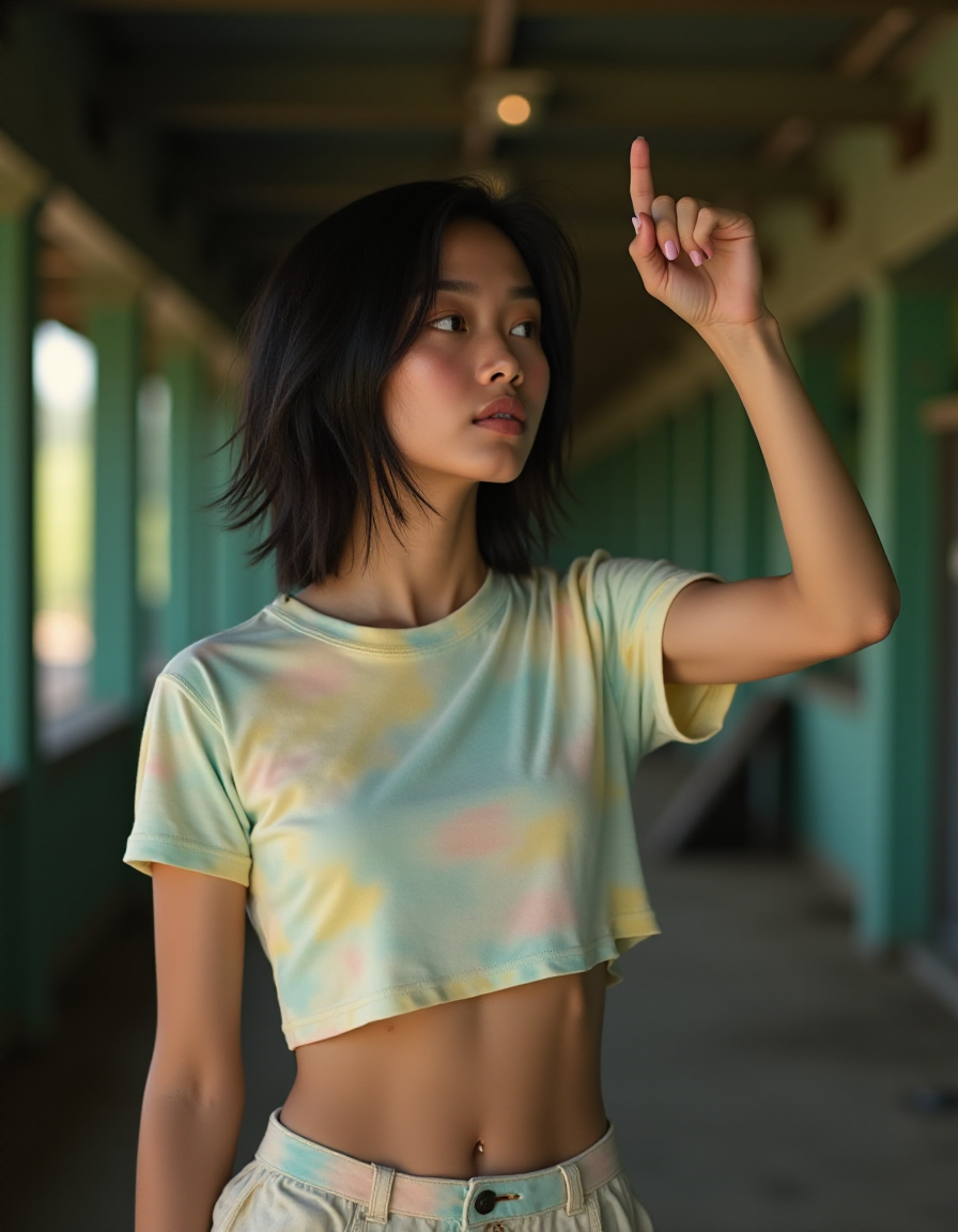 FLUX prompt: High fashion photo medium shot of a young asian fe... - FLUX