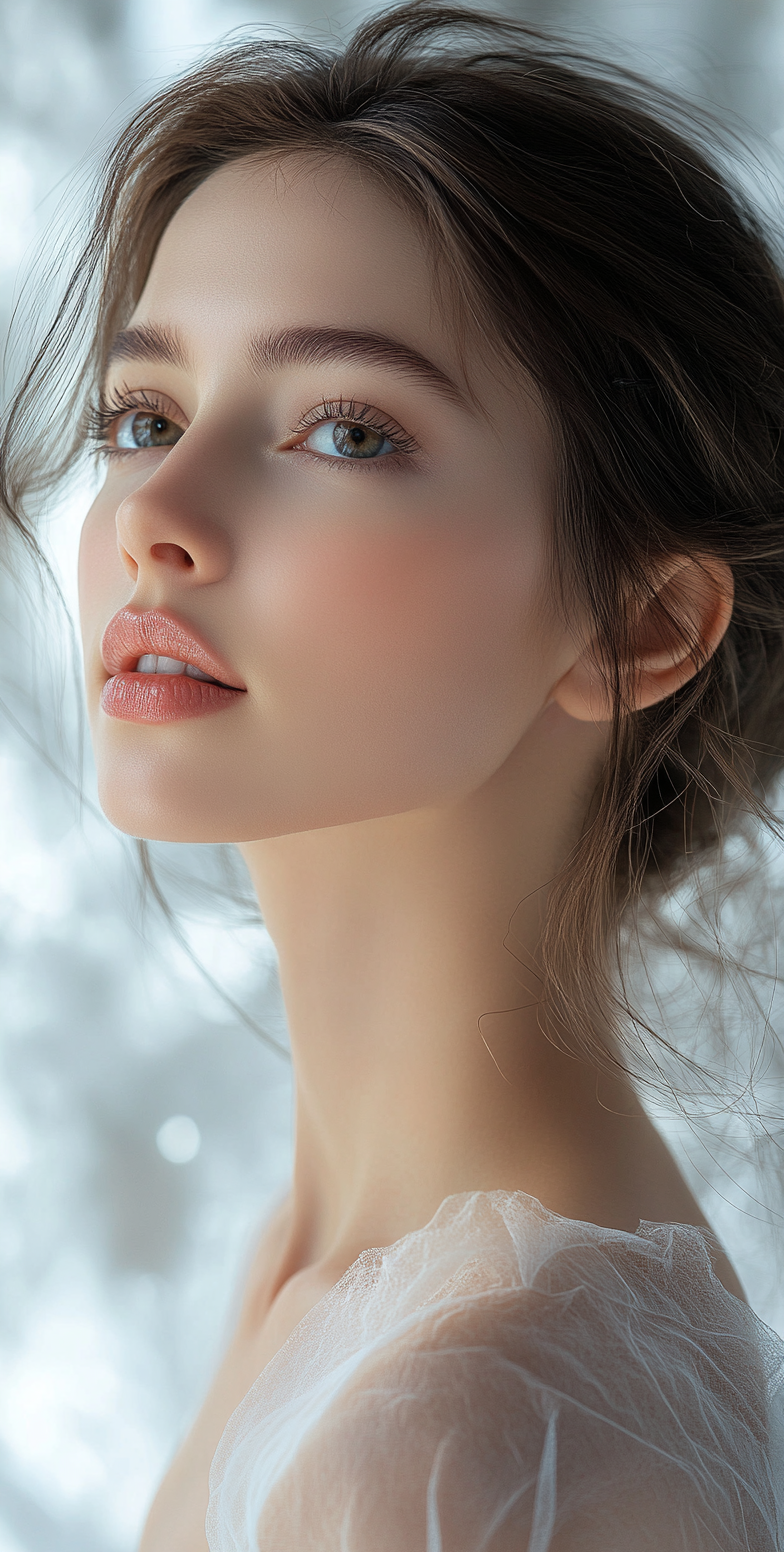 AI generated: Midjourney prompt: A beautiful woman with smooth skin, light makeup, ... (Midjourney - Photography)
