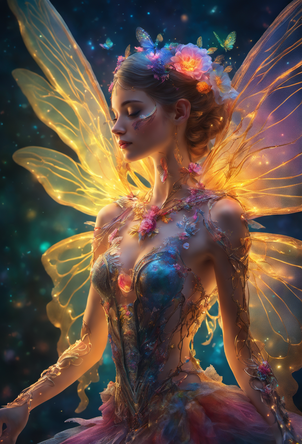 Stable Diffusion prompt: full body image of a fairy, fair...