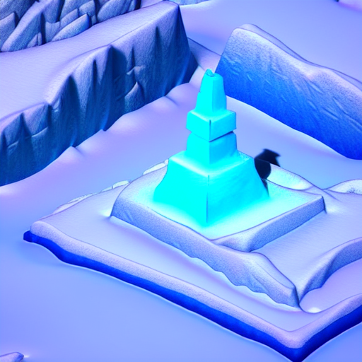 Stable Diffusion prompt: [[snowy mountain isometric 3d sc...