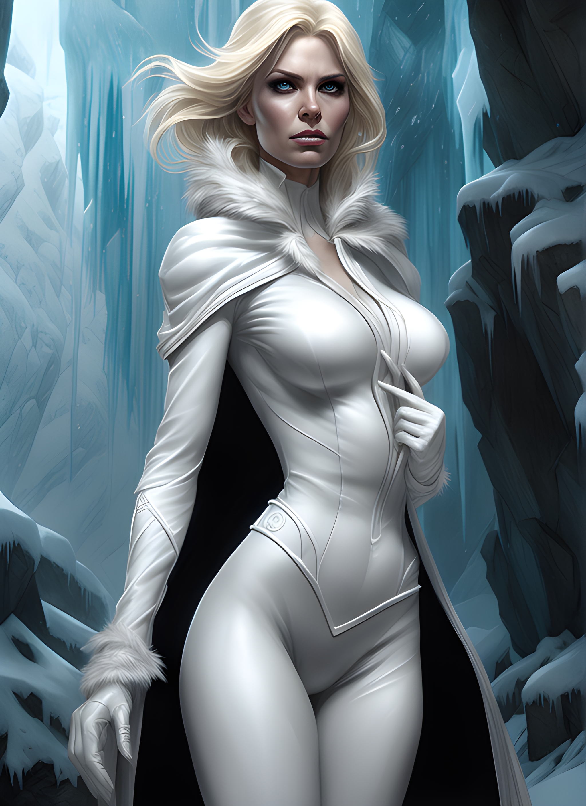 صورة مولدة بالذكاء الاصطناعي: Stable Diffusion prompt: full body portrait of Emma Frost at frozen cave by... (نموذج Stable Diffusion - فن مفاهيمي)
