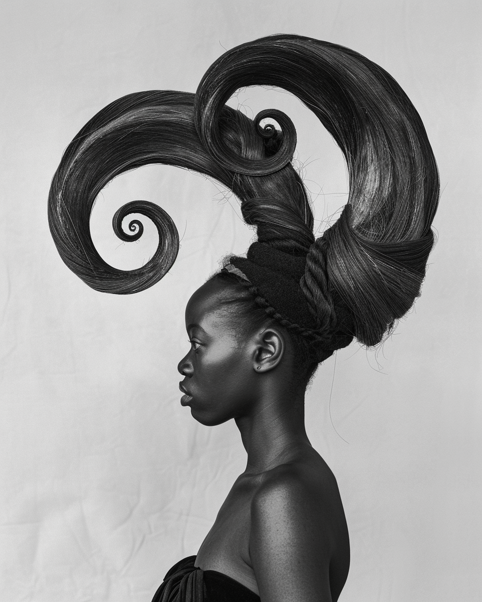 AI generated: Midjourney prompt: A black and white photograph of an African woman w... (Midjourney - Portraits)