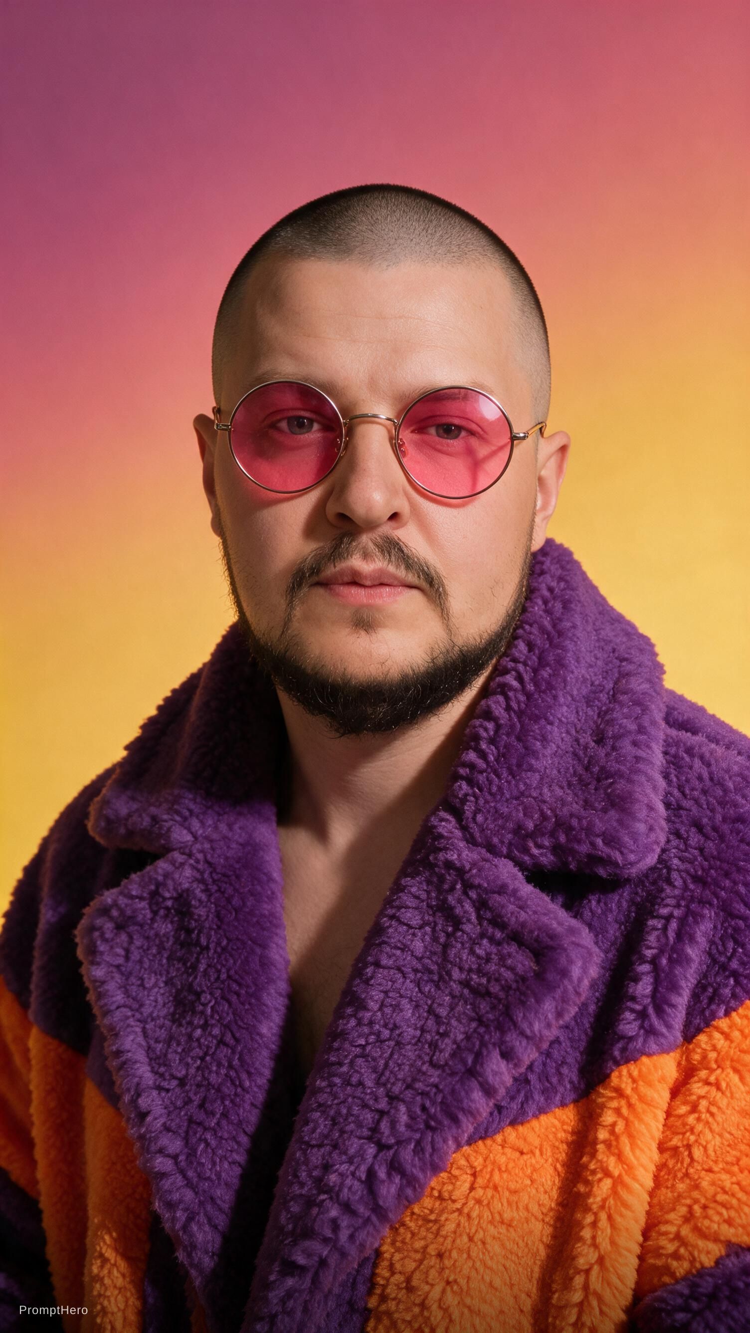 AI generated: Seedream 5 prompt: A stylish skinhead man from the reference, poses i... (Seedream 5 - Fashion)