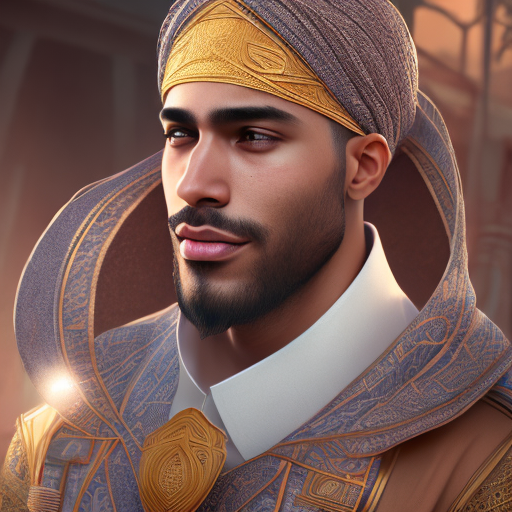 Openjourney prompt: Muslim men, brown skin,stunning, high detail graph...