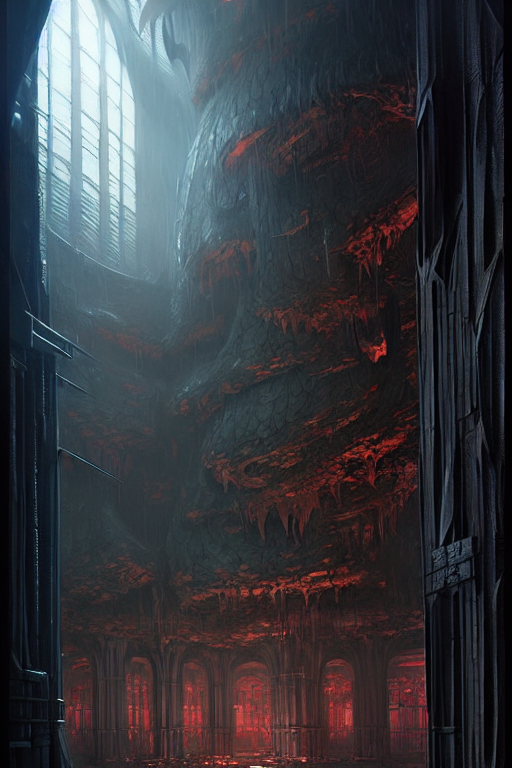 Stable Diffusion prompt: demon lair by greg rutkowski, gi...