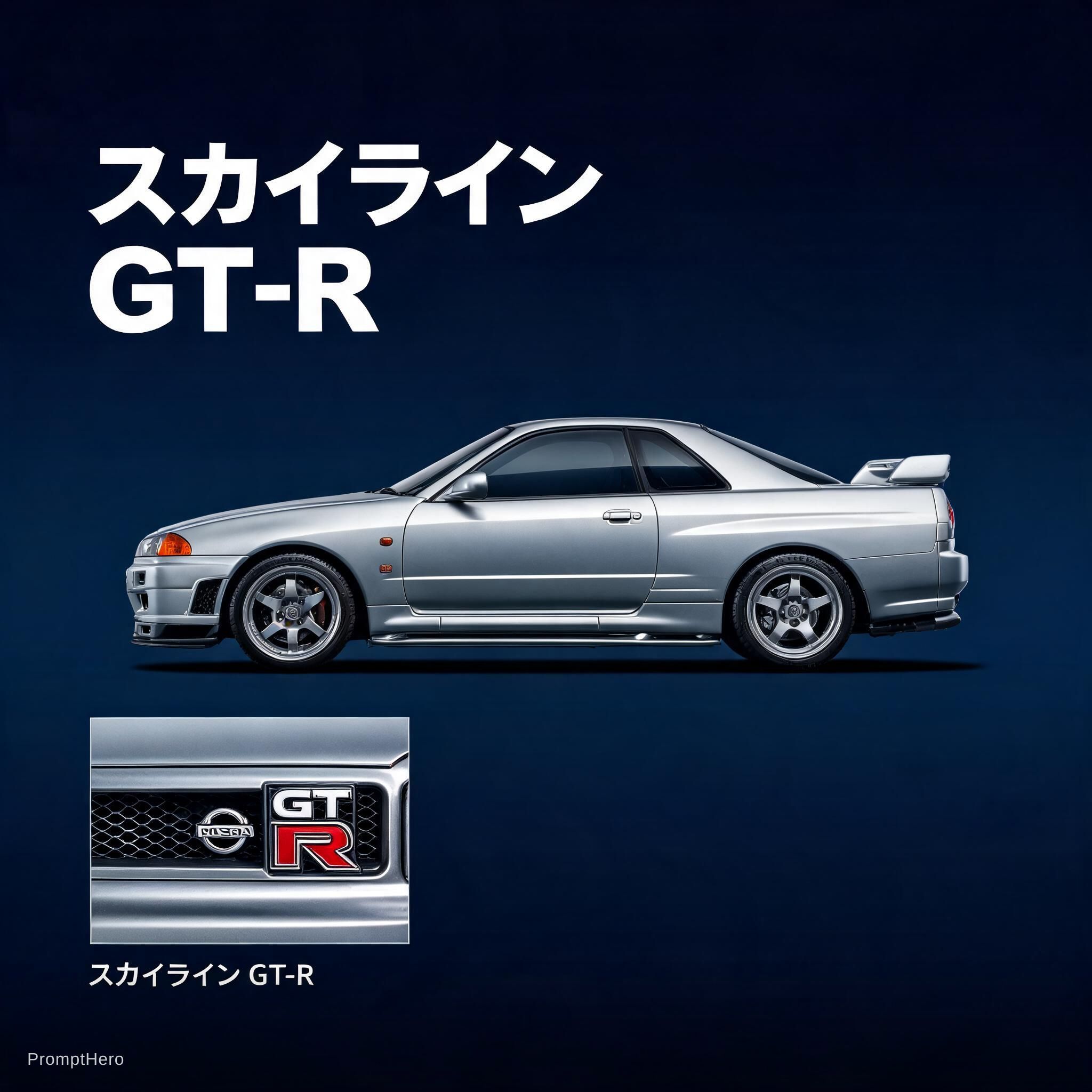 صورة مولدة بالذكاء الاصطناعي: Seedream 5 prompt: Left side japnese name of car bottom left detail o... (نموذج Seedream 5 - فن مفاهيمي)