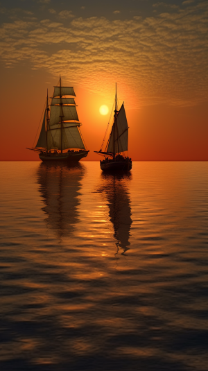 صورة مولدة بالذكاء الاصطناعي: Midjourney prompt: The distant horizon, the golden sunset, and a soli... (نموذج Midjourney - تصوير فوتوغرافي)