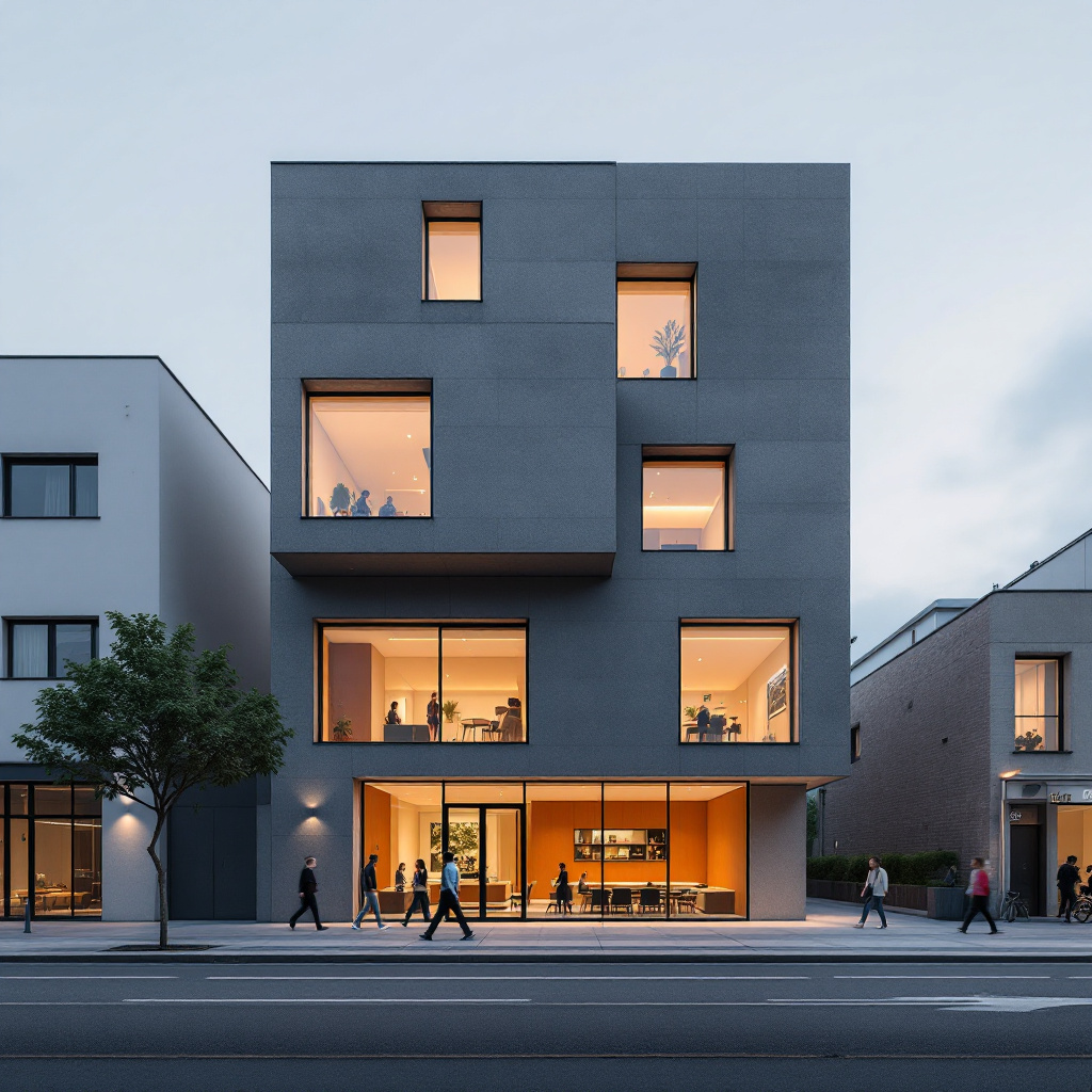 architectural exterior limestone stone minimal warm daylight
