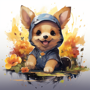 AI generated: Midjourney prompt: T-shirt design logo, playful small dog Pikachu pla... (Midjourney - Portraits)
