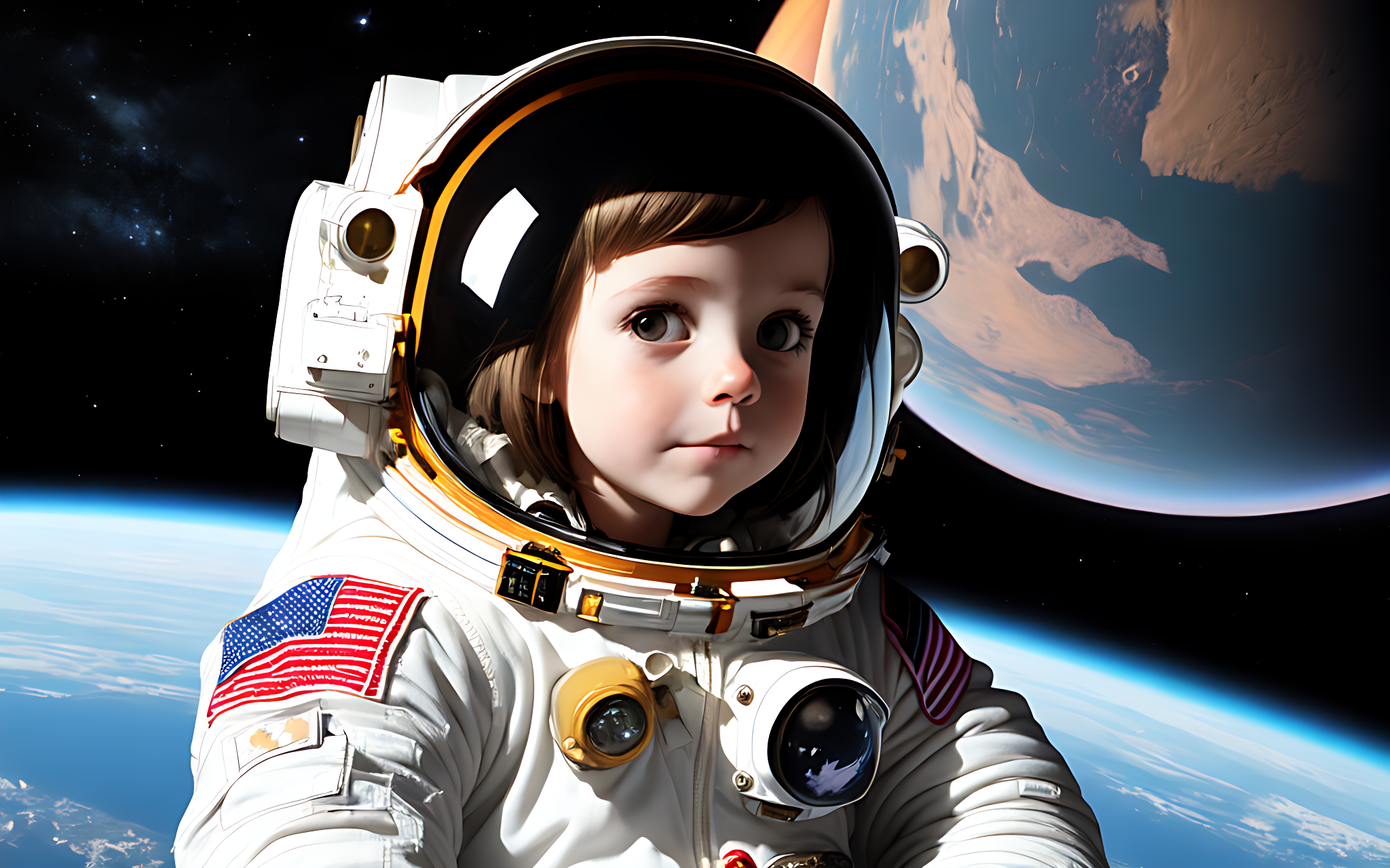 Stable Diffusion prompt: Girl in spacesuit
