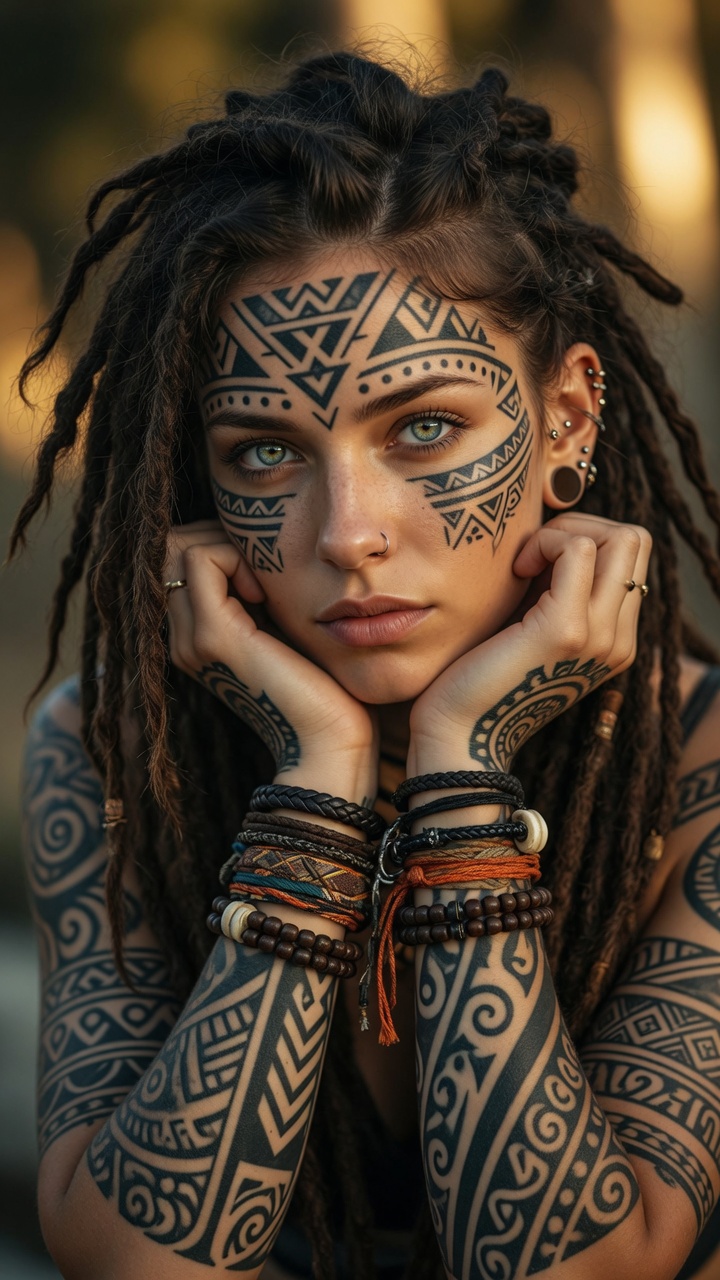 AI generated: A stunningly beautiful young woman with striking l... (PromptHero - Portraits)