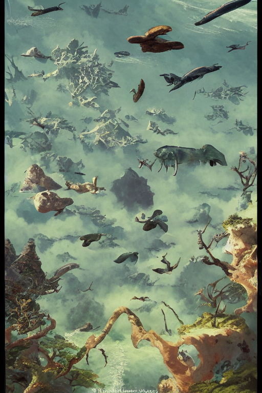 Stable Diffusion prompt: “ECOSYSTEMS”: zoological fantasy...